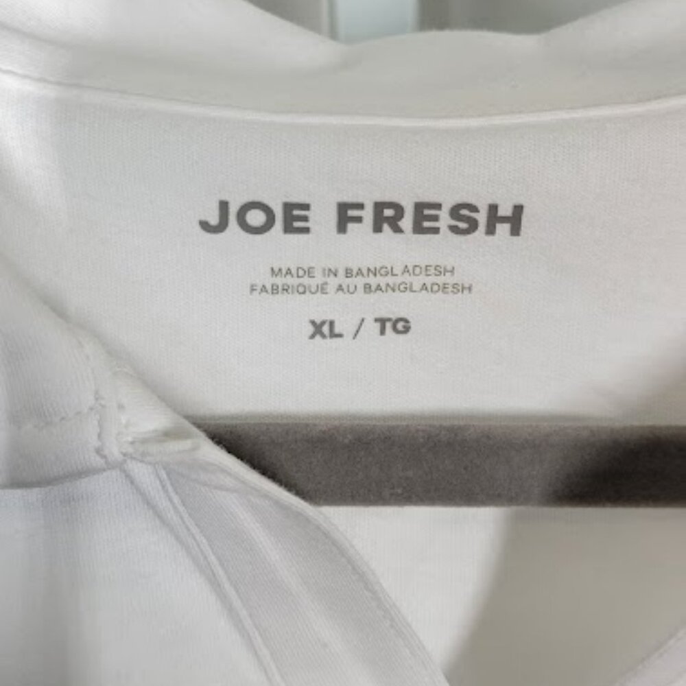 JOE FRESH striped polo shirt white blue Sz XL  NEW - Picture 5 of 5